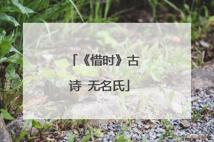 《惜时》古诗 无名氏