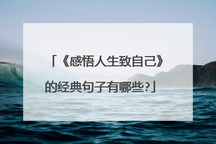《感悟人生致自己》的经典句子有哪些?