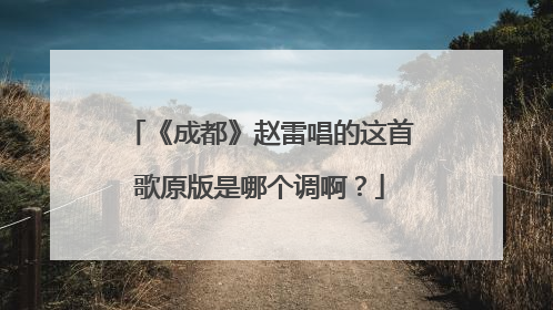 《成都》赵雷唱的这首歌原版是哪个调啊?