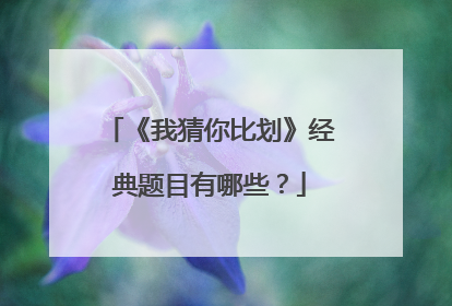 《我猜你比划》经典题目有哪些？