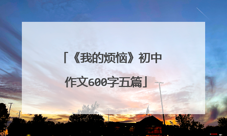 《我的烦恼》初中作文600字五篇