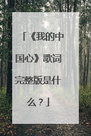 《我的中国心》歌词完整版是什么？