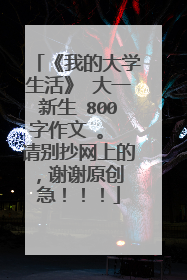 《我的大学生活》 大一新生 800字作文 。 请别抄网上的，谢谢原创 急！！！