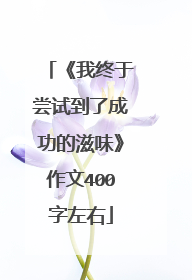 《我终于尝试到了成功的滋味》作文400字左右