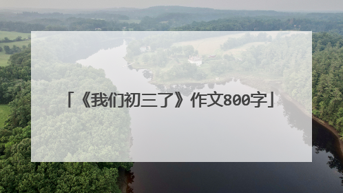《我们初三了》作文800字
