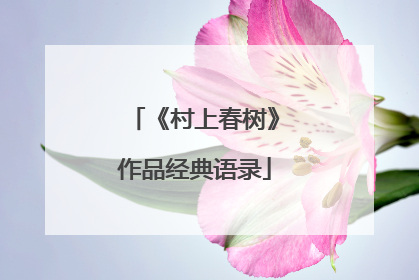 《村上春树》作品经典语录