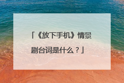 《放下手机》情景剧台词是什么?