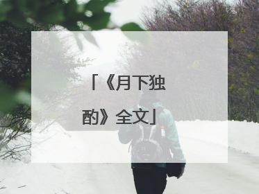 《月下独酌》全文