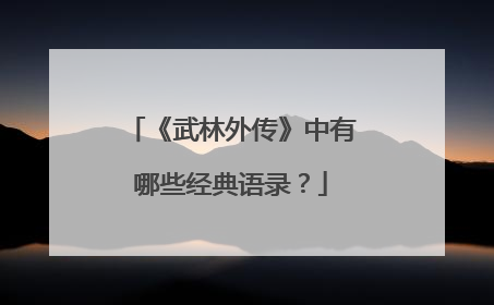 《武林外传》中有哪些经典语录？