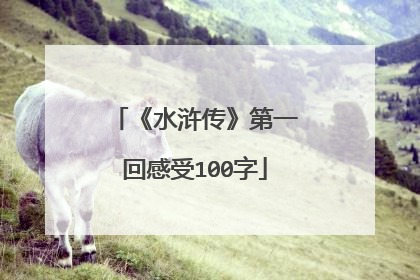 《水浒传》第一回感受100字