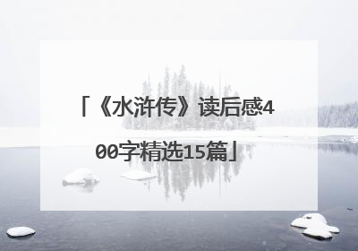 《水浒传》读后感400字精选15篇