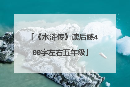 《水浒传》读后感400字左右五年级