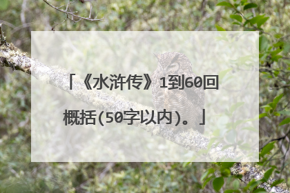《水浒传》1到60回概括(50字以内)。