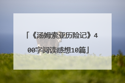 《汤姆索亚历险记》400字阅读感想10篇