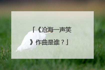 《沧海一声笑》作曲是谁?