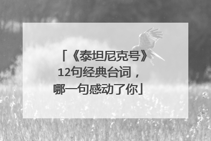 《泰坦尼克号》12句经典台词，哪一句感动了你