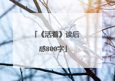 《活着》读后感800字
