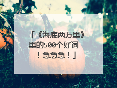 《海底两万里》里的500个好词！急急急！
