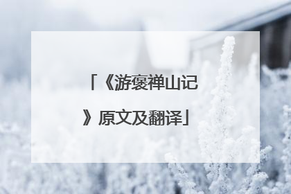 《游褒禅山记》原文及翻译