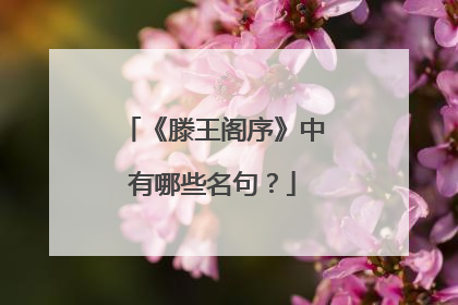 《滕王阁序》中有哪些名句?