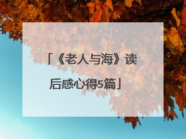 《老人与海》读后感心得5篇