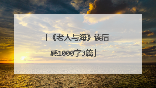 《老人与海》读后感1000字3篇