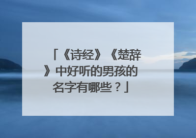 《诗经》《楚辞》中好听的男孩的名字有哪些?