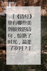 《诗经》里有哪些美到极致的诗句，惊艳了时光，温柔了岁月？