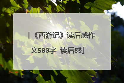《西游记》读后感作文500字_读后感