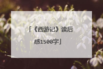 《西游记》读后感1500字