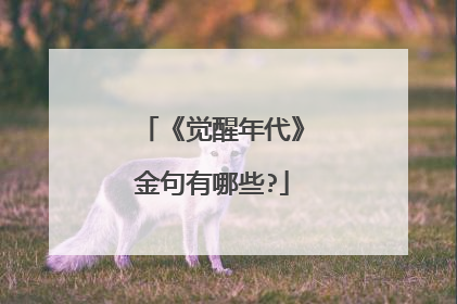 《觉醒年代》金句有哪些?