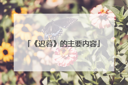 《迟暮》的主要内容