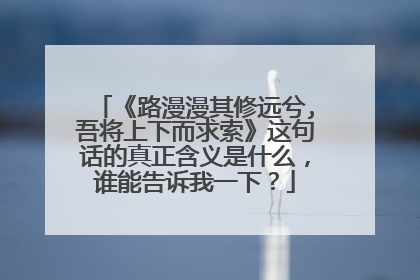 《路漫漫其修远兮,吾将上下而求索》这句话的真正含义是什么,谁能告诉我一下?