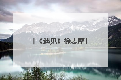 《遇见》徐志摩