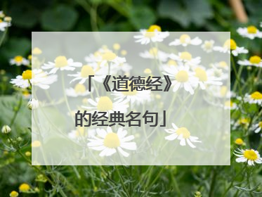 《道德经》的经典名句