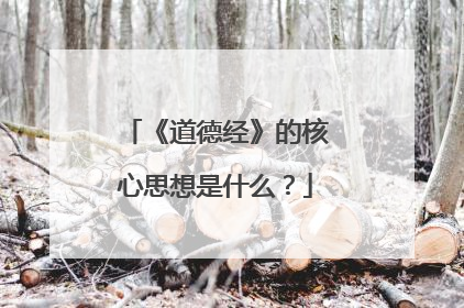 《道德经》的核心思想是什么?