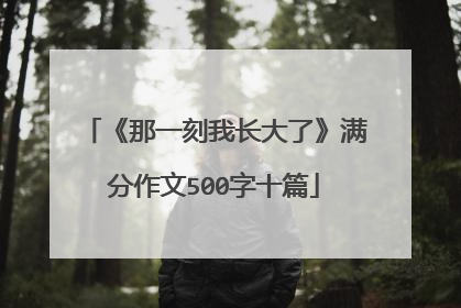 《那一刻我长大了》满分作文500字十篇