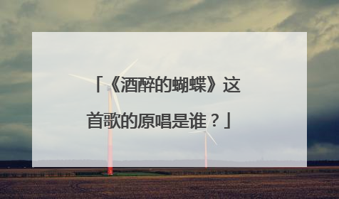 《酒醉的蝴蝶》这首歌的原唱是谁？