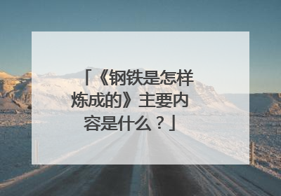 《钢铁是怎样炼成的》主要内容是什么？