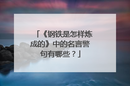《钢铁是怎样炼成的》中的名言警句有哪些？