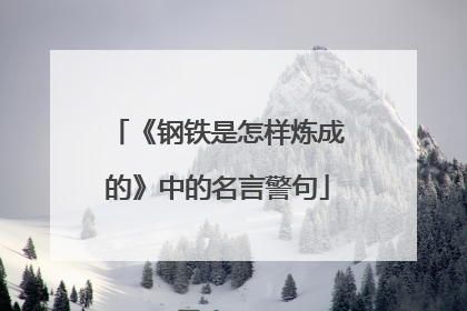 《钢铁是怎样炼成的》中的名言警句