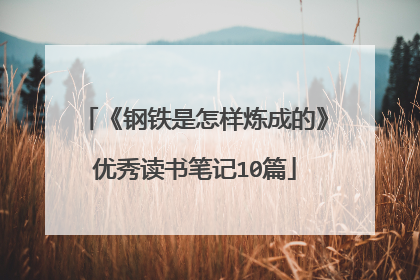 《钢铁是怎样炼成的》优秀读书笔记10篇