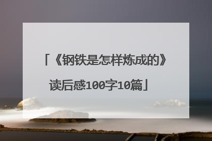 《钢铁是怎样炼成的》读后感100字10篇