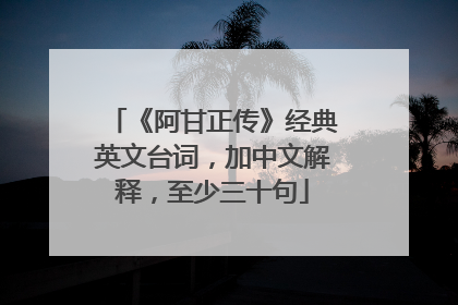 《阿甘正传》经典英文台词，加中文解释，至少三十句