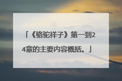 《骆驼祥子》第一到24章的主要内容概括。