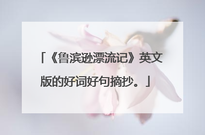 《鲁滨逊漂流记》英文版的好词好句摘抄。