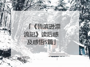 《鲁滨逊漂流记》读后感及感悟5篇