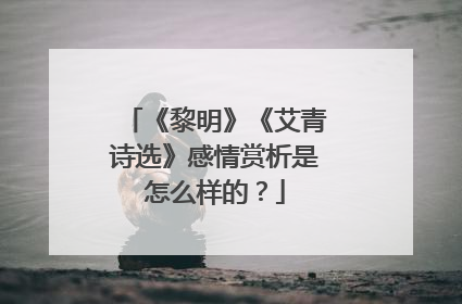《黎明》《艾青诗选》感情赏析是怎么样的?
