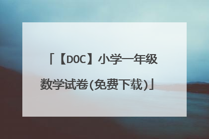 【DOC】小学一年级数学试卷(免费下载)