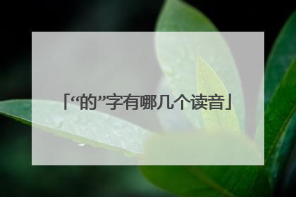 “的”字有哪几个读音